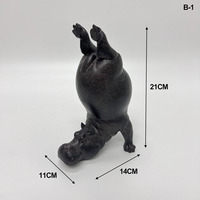 Sculpture animale créative en gros Statue d'hippopotame de yoga Cadeaux de fantaisie Décoration intérieure créative pour ornement de table de salon