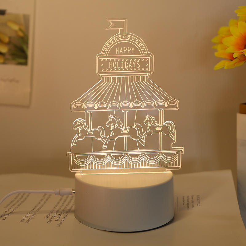 ฐานสีขาว + สไตล์ม้าหมุน