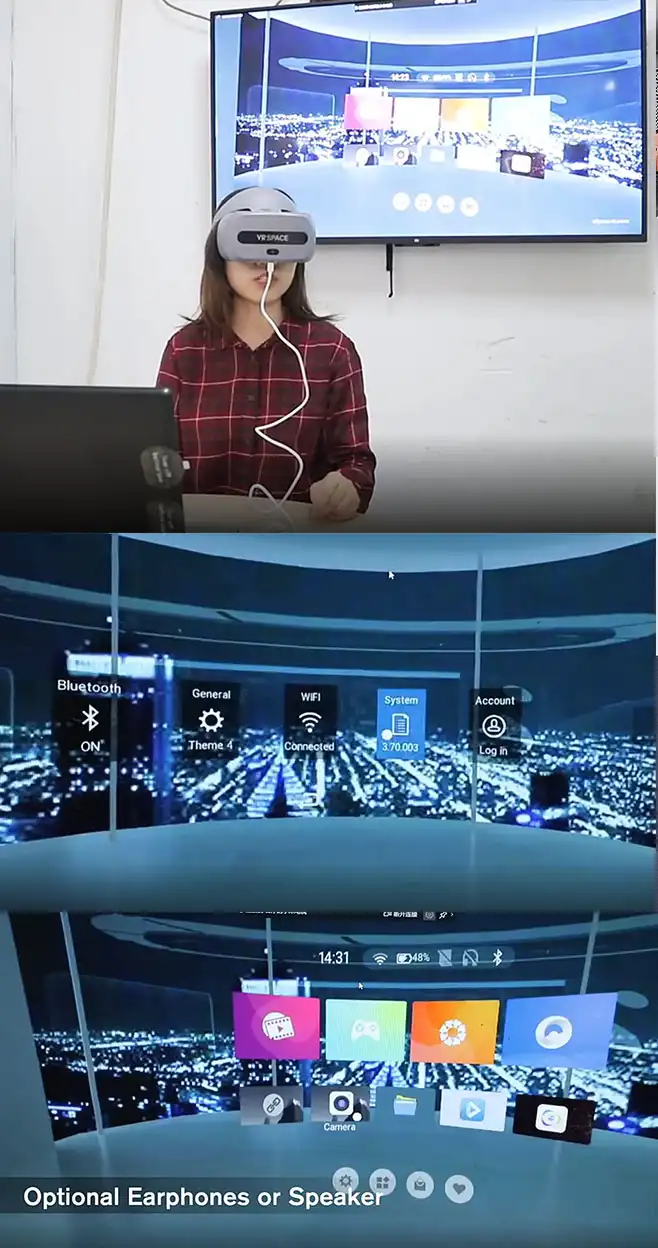 HBD слуховые видеооочки интегрированная захватывающая Vr гарнитура игровая Виртуальная реальность 3d коробка