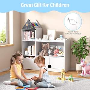 Fondlive <span class=keywords><strong>Armoire</strong></span> à jouets utile et polyvalente pour enfants Organisateur de rangement de jouets pour salle de jeux Chambre à coucher Grande étagère de rangement pour la maternelle - Product Image 6