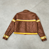 Blouson Bomber Moto en Cuir Vintage Personnalisé avec Écussons Brodés, Fermeture à Mousqueton, pour Homme