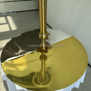 Décorations <span class=keywords><strong>de</strong></span> <span class=keywords><strong>table</strong></span> <span class=keywords><strong>de</strong></span> mariage <span class=keywords><strong>de</strong></span> luxe SMOOTH, 60 pouces, plateau <span class=keywords><strong>de</strong></span> <span class=keywords><strong>table</strong></span> rond en miroir réfléchissant argenté <span class=keywords><strong>et</strong></span> doré pour mariage - Product Image 4