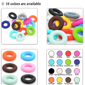 Donuts bebé silicona mordedor colorido anillo círculo cuentas DIY collar Babi juguetes masticar dientes juguete niños regalo - Product Image 2