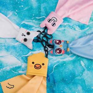 OEM Custom Microfiber Cleaning Cloth Keychain Portable Pouch Eyeglasses Camera Lenses with Carabiner & Anime Style Logo Printing - Product Image 1