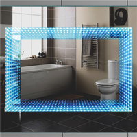 Miroir LED avec cadre en acrylique, interrupteur tactile intelligent, capteur et interrupteur tactile