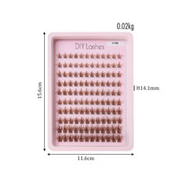 Lot de 120 faux cils en grappe P10 marron, kit DIY pour cils en grappe, cils naturels, bande fine et légère
