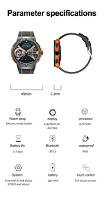Reloj Inteligente Híbrido de Plástico y Aleación <span class=keywords><strong>para</strong></span> Uso Ligero, AMOLED Vívido de 1.43 Pulgadas, Optimiza <span class=keywords><strong>la</strong></span> Salud, Llamadas, Pagos e Información, IP68, 300 mAh - Product Image 6