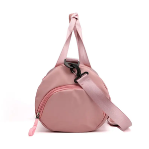 Bolso de mano de gimnasio rosa para mujer, logotipo personalizado, equipaje de lona de nailon impermeable para viajes, diseño de moda, compartimento para zapatos, lona - Product Image 2