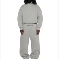 Ensemble de survêtement molletonné ample et épais 100 % coton personnalisé pour homme (pantalon de jogging et sweat à capuche)