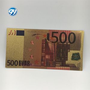 Billet de banque coloré en plastique plaqué or 24 carats de 500 euros - Product Image 2