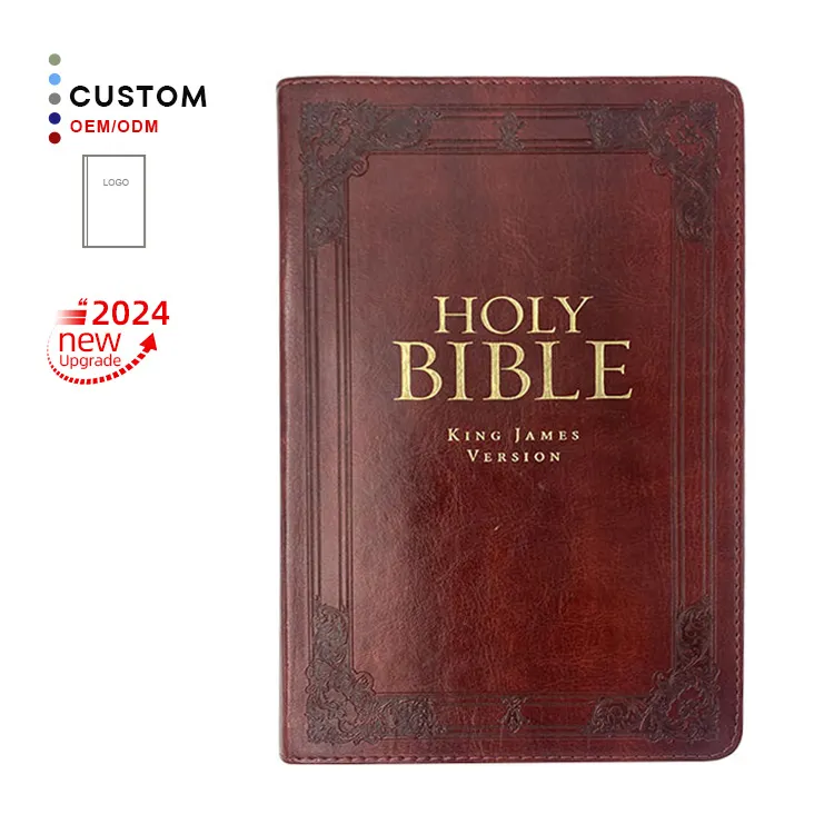 Cubierta de la Biblia personalizada para colorear, libro de impresión con servicio de impresión, color negro y rosa, venta al por mayor