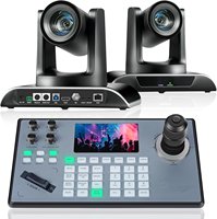 Transmisión en vivo 12X Cámara PTZ Seguimiento de IA USB y 4D Sistema de controlador de joystick SDI LAN(PoE) Conferencia Iglesia Streaming