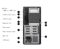 Desktop Tower Dell Pro QVT1260 Baru Intel Core I5-14400 RAM 8G/16GB SSD 256G/512GB untuk Bisnis Kantor Komputer Berkinerja Tinggi