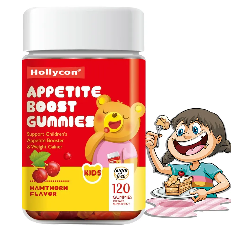 Gummies Booster per l'appetito biologico a marchio privato Gummies per l'aumento di peso vegano per il gusto di biancospino naturale per bambini e senza zucchero