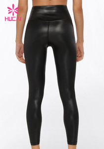 <span class=keywords><strong>Leggings</strong></span> da Yoga <span class=keywords><strong>neri</strong></span> da donna di alta qualità stampa personalizzata Logo <span class=keywords><strong>Leggings</strong></span> in pelle a vita alta con rivestimento ad asciugatura rapida - Product Image 2