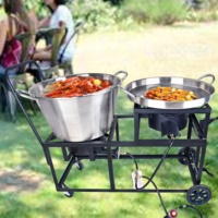 Réchaud à gaz GPL portable à 2 brûleurs, surface en fonte haute pression pour le camping et la cuisine en plein air