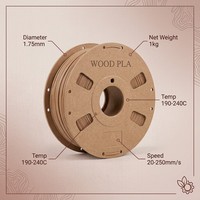 Filament PLA Bois 1,75 mm Matériau d'impression 3D Texture Bois Véritable Fibre Naturelle Précision Élevée +/-0,02 mm 210°C Guangdong