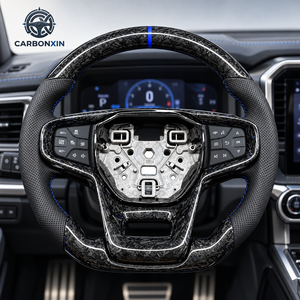 Volant de direction personnalisé en cuir et fibre de carbone avec LED pour F150 Bronco Ranger Raptor 2009-2014 - Product Image 3