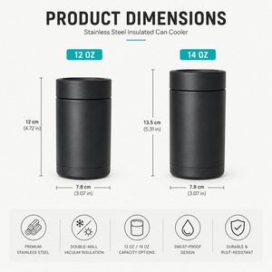 Custom Logo 12Oz 14Oz Promotional Metal Double Wall Insulated Stainless Steel Soda Beer Stubby Holder Can <b>Cooler</b> - Product Image 2