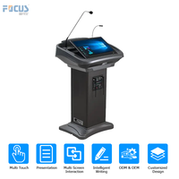 Pupitre d'Église Portable FK500Y avec Estrade Légère en Acier et Plastique et Système Audio pour Tribune d'Église