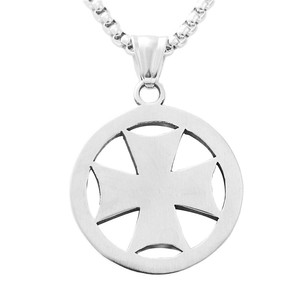 Stainless Steel <b>Cross</b> Pendant Necklace Geometric Hollow Unisex Fashion Jewelry 19009 - Product Image 2