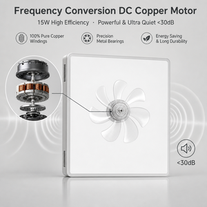 Moderner DC-Motor <span class=keywords><strong>LED</strong></span> Metall-Deckenventilator mit Licht 7 Flügel 6-Gang Fernbedienung Geräuscharm Weiß V-förmiges Design für Wohnzimmer & Hotel - Product Image 6