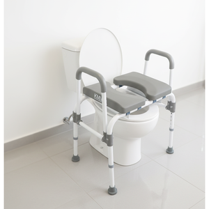 KMINA K30035 Siège de toilette surélevé, chaise de toilette avec siège réglable (3 en 1) pour adultes, blanc - Product Image 4