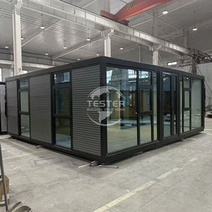 뜨거운 판매 모바일 20ft 컨테이너 프레임 완전 장착 확장 컨테이너 하우스 라이프 스타일 더블 윙 나비 박스 하우스 - Product Image 3