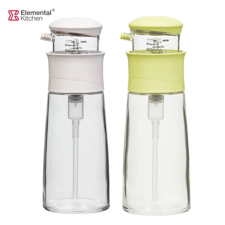 New 320ml dầu thủy tinh và giấm lưu trữ chai nước tương Dispenser với các biện pháp