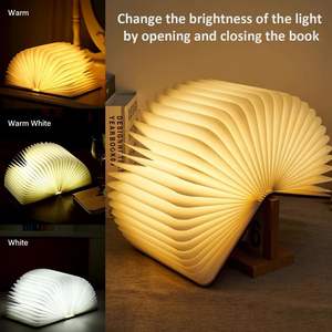 ไฟอ่านหนังสือพกพา LED รูปทรงหนังสือ ชาร์จผ่าน USB ได้ พับได้ แม่เหล็ก 3 มิติ ของขวัญตกแต่ง ขายส่ง - Product Image 6