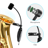 Émetteur sans fil pour instrument de musique U18 UHF, microphone omnidirectionnel à condensateur haute sensibilité pour saxophone