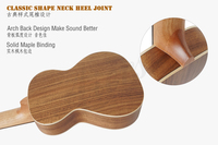Wholesale Factory Price Aiersi Brand High Quality 28 Inch Koa Guitarlele 6 String Travel Mini Hawaii Guitar Musical Instrument