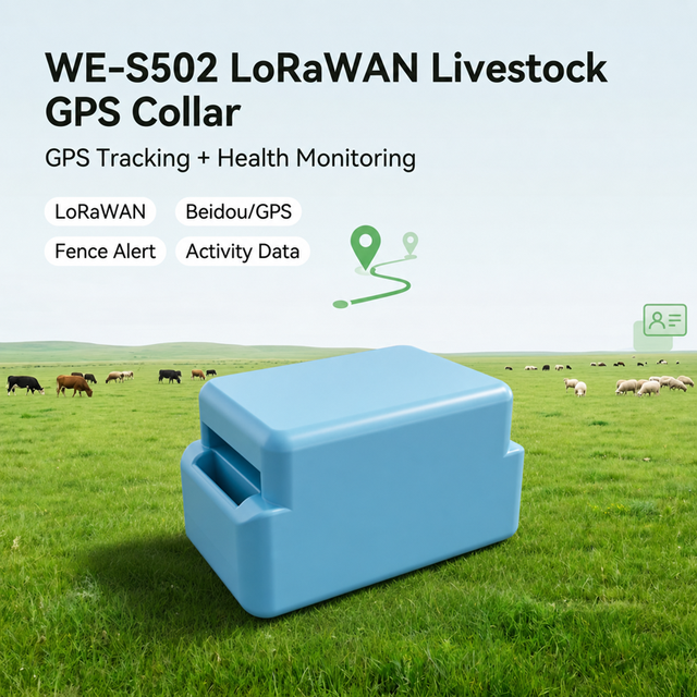LoRaWAN GPS Positioning Health Monitoring Livestock Tracking Collar with Motion Sensor for Smart Agriculture IoT System