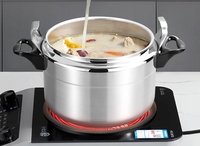 Casserole à pression en aluminium haute pression, grande capacité, multifonctionnelle, pour cuisinières à gaz, anti-explosion