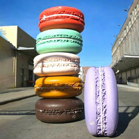 Statue décorative artistique en fibre de verre, grande taille, pour extérieur, thème alimentaire, série desserts (donut, crème glacée, macaron), peinte à la main, pour centre commercial