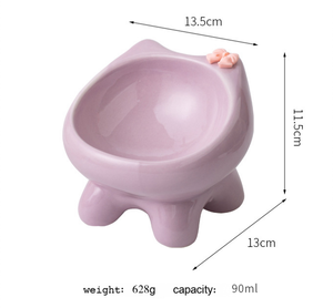 Bols et mangeoires en céramique pour animaux de compagnie avec tapis d'alimentation en silicone anti-déversement et antidérapant pour chats et chiens - Fabricant - Product Image 6