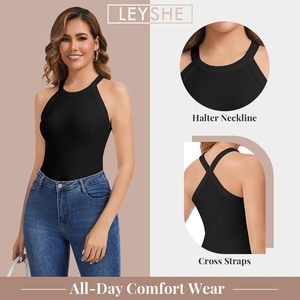 Ladies Fashion Ribbed Cami <b>Top</b> Custom Embroidery Logo Women Slim Spaghetti Strap Sleeveless Vest <b>Tops</b> Bulk - Product Image 2