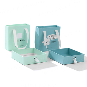 Sang trọng nhỏ đồ trang sức giấy Bao bì hộp Bông tai hộp đồ trang sức với xử lý và bọt chèn - Product Image 2