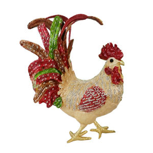 Kotak Perhiasan Ayam Jantan Bejeweled Kristal Ornamen, Kotak Perhiasan Dicat Tangan, Pemegang Display Cincin Koleksi Berengsel - Product Image 2