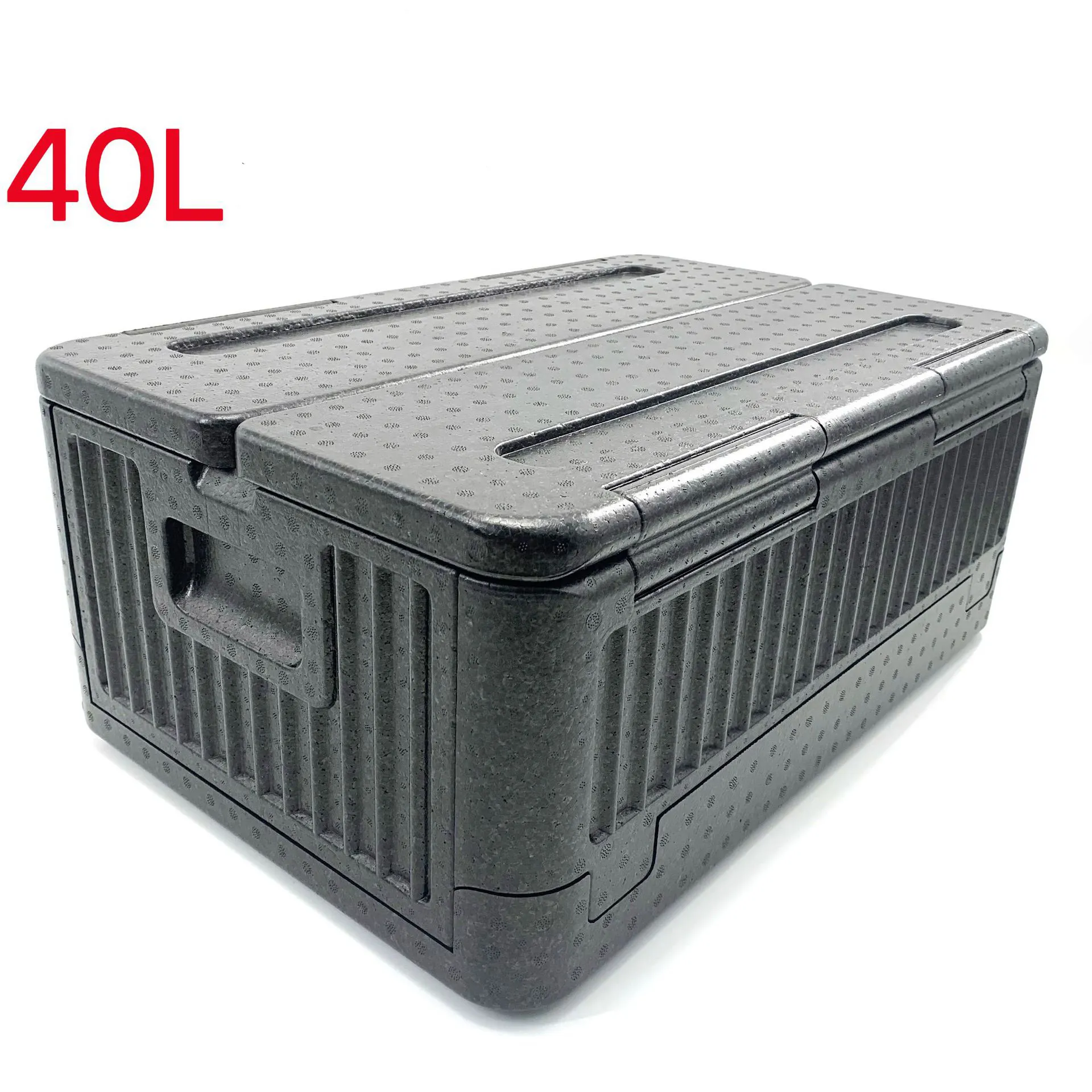 Customized Size Eco-Friendly Recyclable Insulation Gray Black Foldable Thermo Cooler 40L Epp Material Foam Box