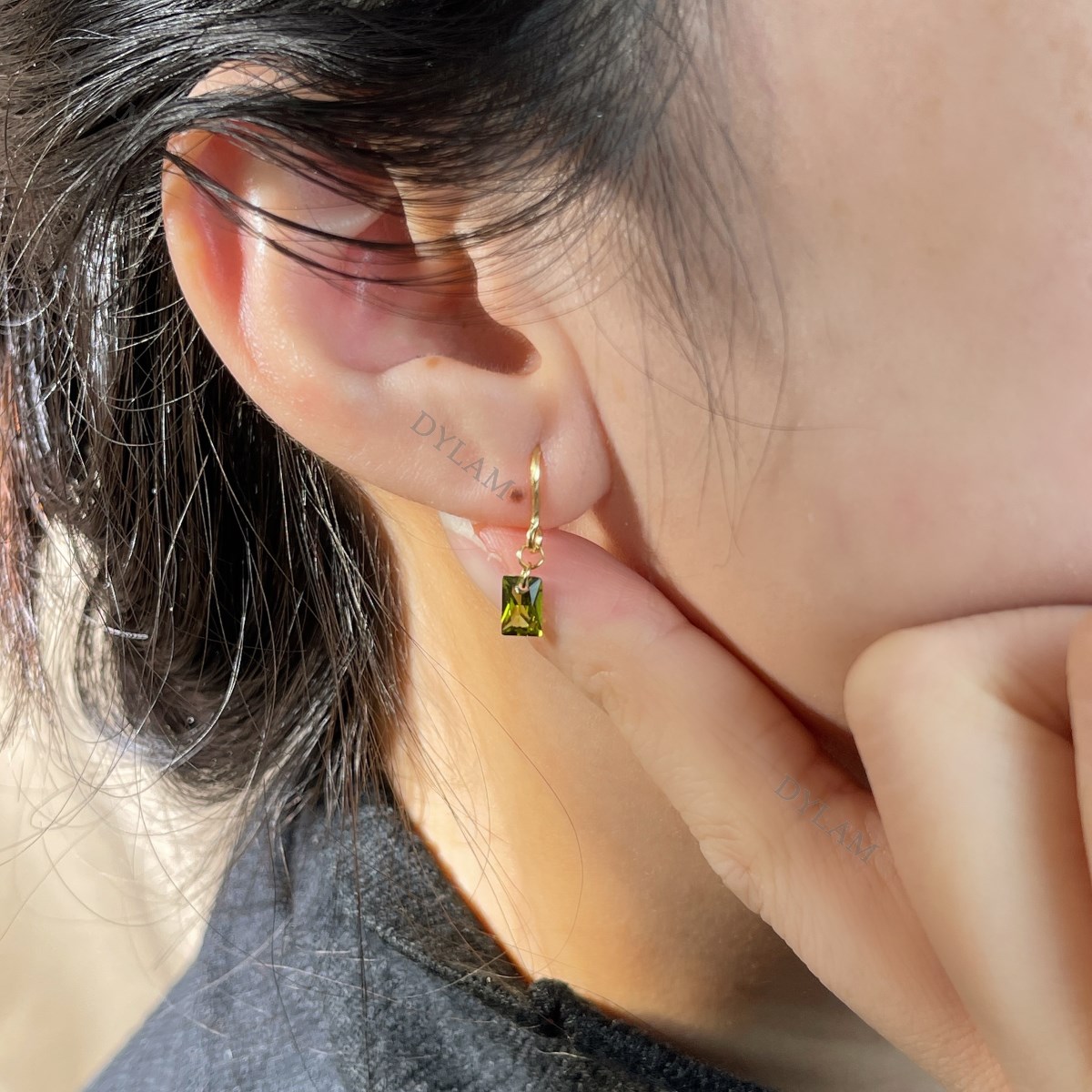 925スターリングシルバーグリーンペリドットビーズアンクルブレスレットアンクレットビーチチェーンファインジュエリーギフト用女性