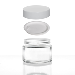 Barattoli in Vetro a Bocca Larga con Coperchi per Cosmetici 5g 10g 15g 20g 30g 50g 100g, Contenitori in Vetro Trasparente con Coperchio in Plastica e Guarnizione - Product Image 1