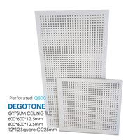 Plaques de plâtre perforées pour plafond 600x600mm, panneaux de gypse d'usine 12,5mm d'épaisseur, feutre non tissé insonorisant pour grille acoustique
