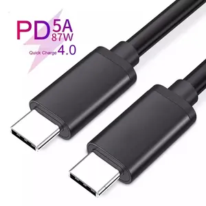 Kabel Pengisian Daya Cepat 5A, Kabel Pengisian Daya Cepat USB C Ke USB Tipe C QC 3.0 untuk Ponsel Samsung Xiaomi Huawei Kabel USB-C