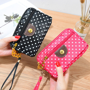 Cartera de nailon para mujer, monedero de gran capacidad de 7 pulgadas con cremallera, portátil, para uso diario - Product Image 1