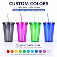 Groothandel 32 oz Kristallen Tumblers met deksel en rietjes, transparante plastic bekers, BPA-vrij, herbruikbaar, voor ijskoffie, feesten, verjaardagen, afstuderen, set
