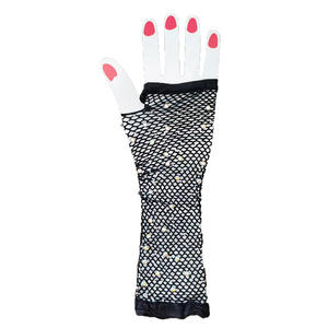 Chengwei <span class=keywords><strong>Filet</strong></span> <span class=keywords><strong>de</strong></span> pêche mi-long avec gants <span class=keywords><strong>de</strong></span> fête en maille sexy extensible - Product Image 5
