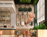 Comptoir de café-bar en bois moderne Comptoir de restaurant Caissier Comptoir de bar Conception de café