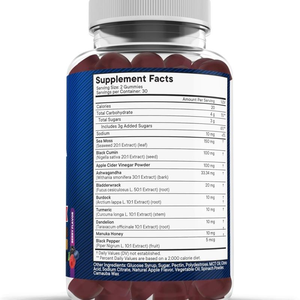 Gomitas de musgo de mar veganas orgánicas, suplementos de hierbas con Ashwagandha, diente de león, miel de manuka, raíz de bardana, leones, melena, hongo - Product Image 4