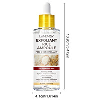 Soin de la peau en marque privée, sérum facial exfoliant à l'acide hyaluronique et aux peptides de riz, ampoule hydratante pour le visage